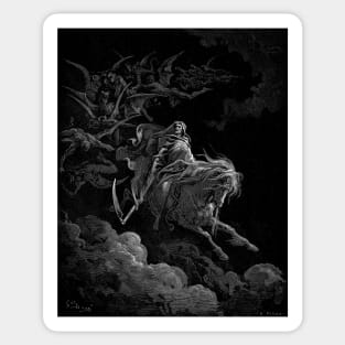 High Res Gustave Doré Illustration Death on a Pale Horse Sticker